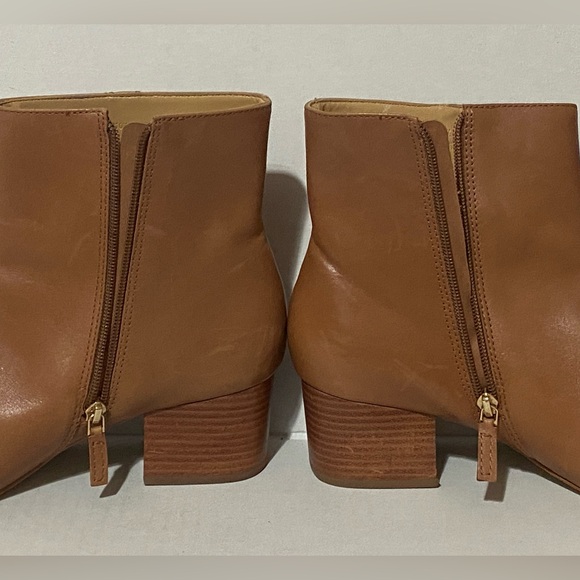 Talbots Harlow Ankle Leather Boots-Size10.5- in chestnut Zip up block heel - Picture 9 of 12